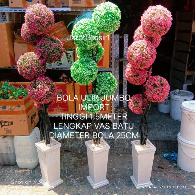 BUNGA HIAS RUANGAN BOLA IMPORT TINGGI 1,5 METER ISI 6 BALL JUMBO // POHON BONSAI BOLA HIAS RUANG TAM