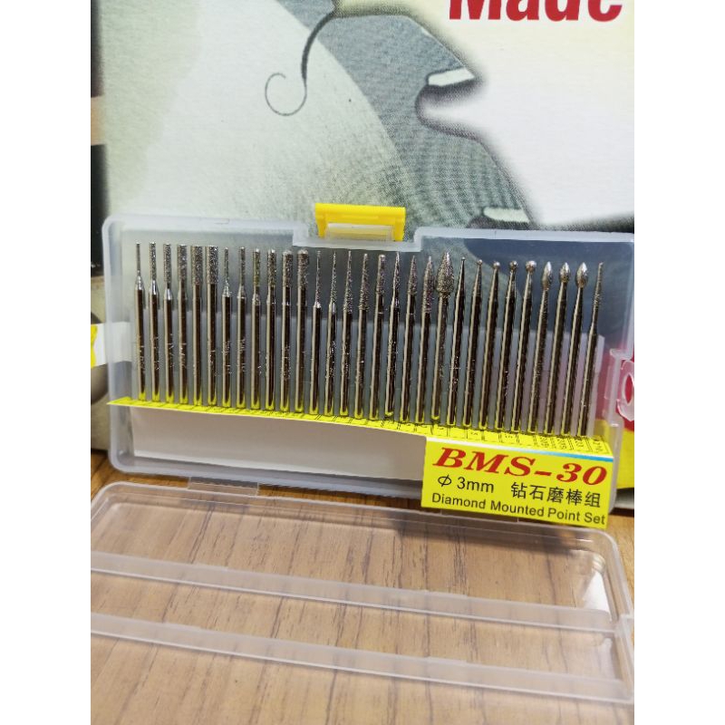 mata bor tuner set 3 mm 30 pcs mata bor intan BMS original