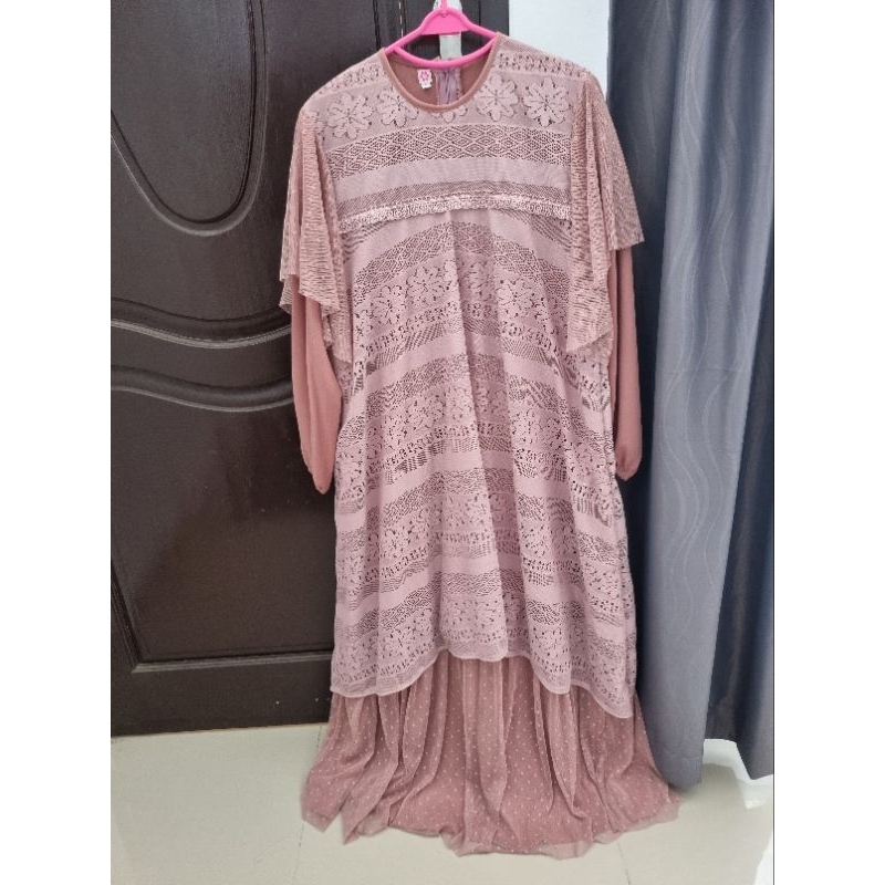 [PRELOVED] Gamis Pesta Gamis brokat dewasa Ivaniar size XL