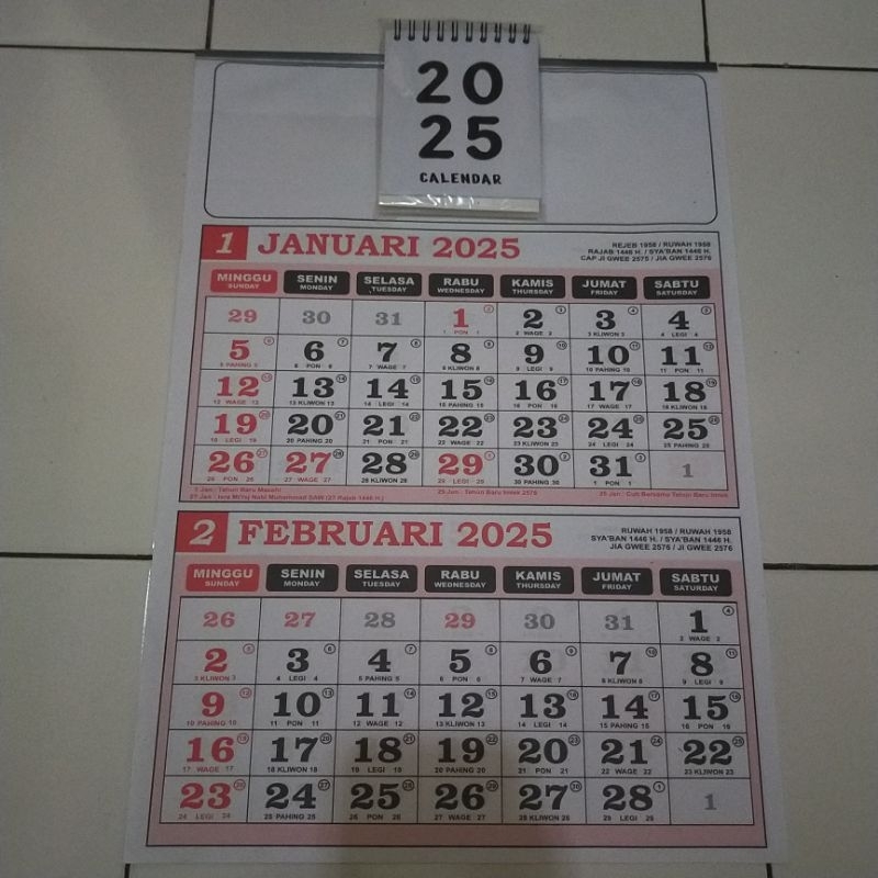 

kalender dinding 2025 dinding & meja 2 bln x 6 lmbr