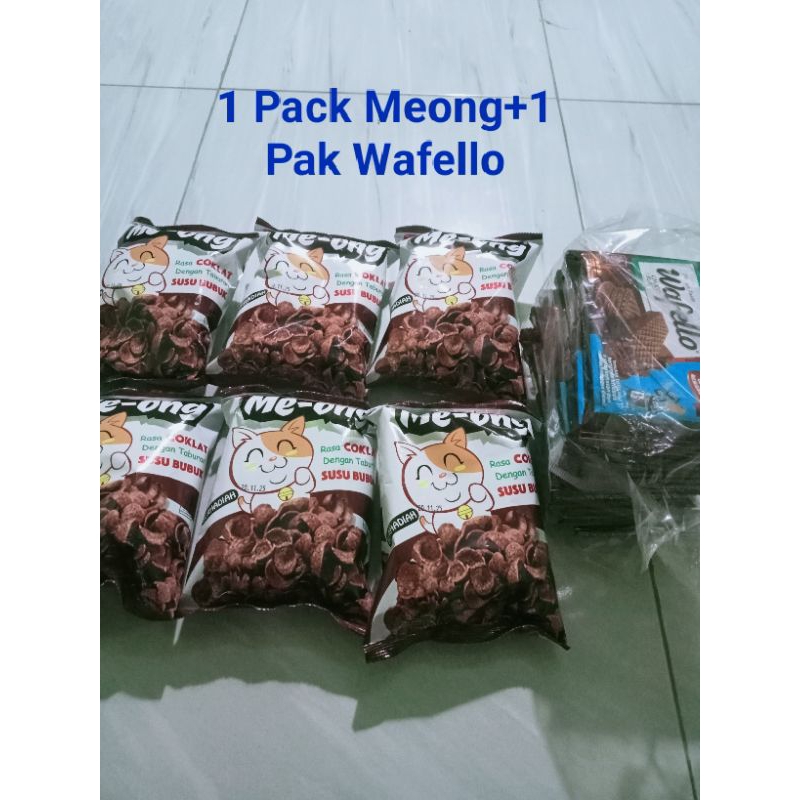 

Meong rasa coklat susu bubuk+wafello