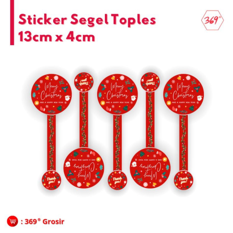 

369 - Sticker Segel Toples Merry Christmas Kue Kering / Jajan - red