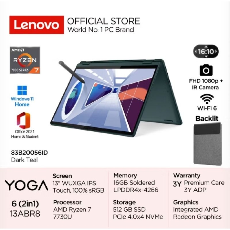 Laptop Lenovo Yoga 6 Rizen 7 Second