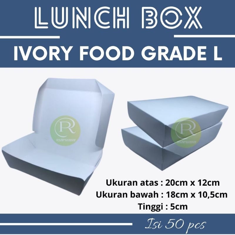 

Lunch Box L Ivory Putih Food Grade Isi 50