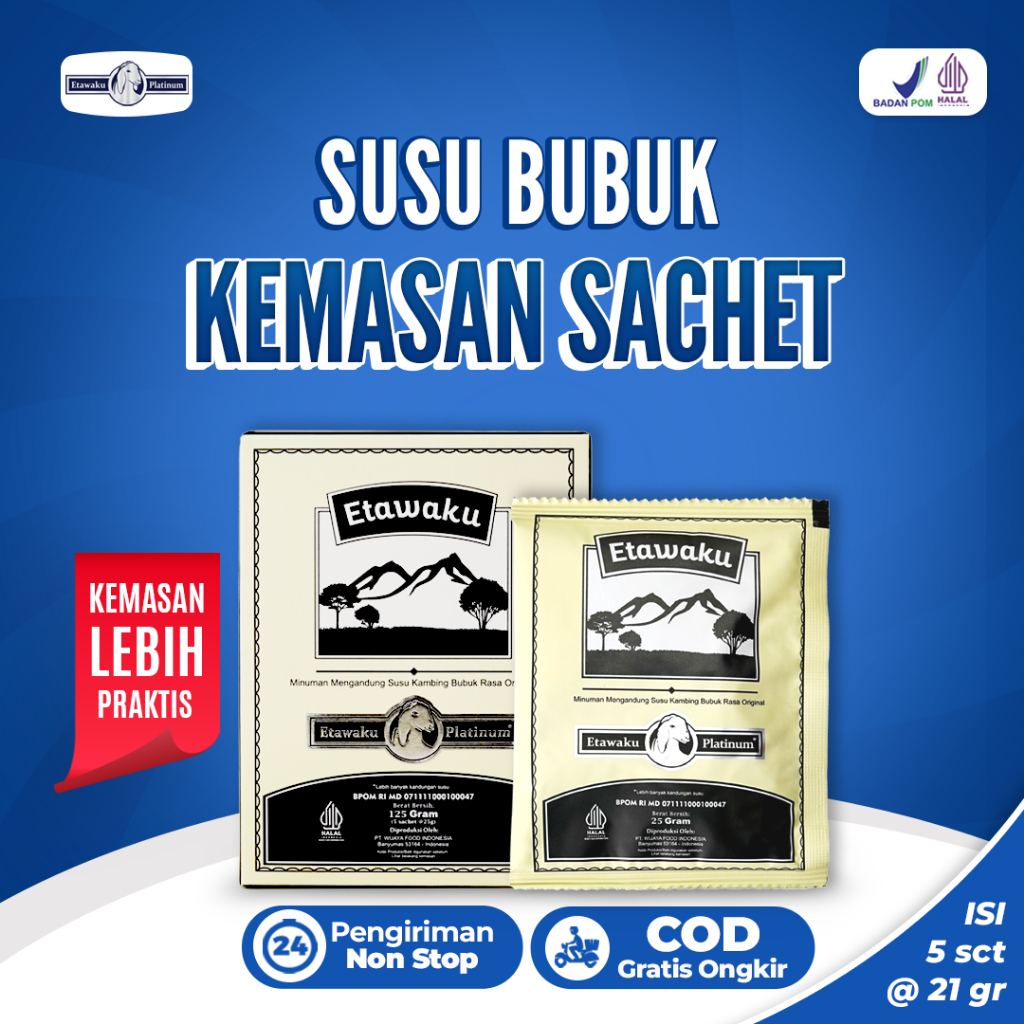 

Etawaku Platinum Sachet Fokus Permasalahan Pernafasan 1 Box isi 5 pcs @25 Gram BPOM & Halal MUI