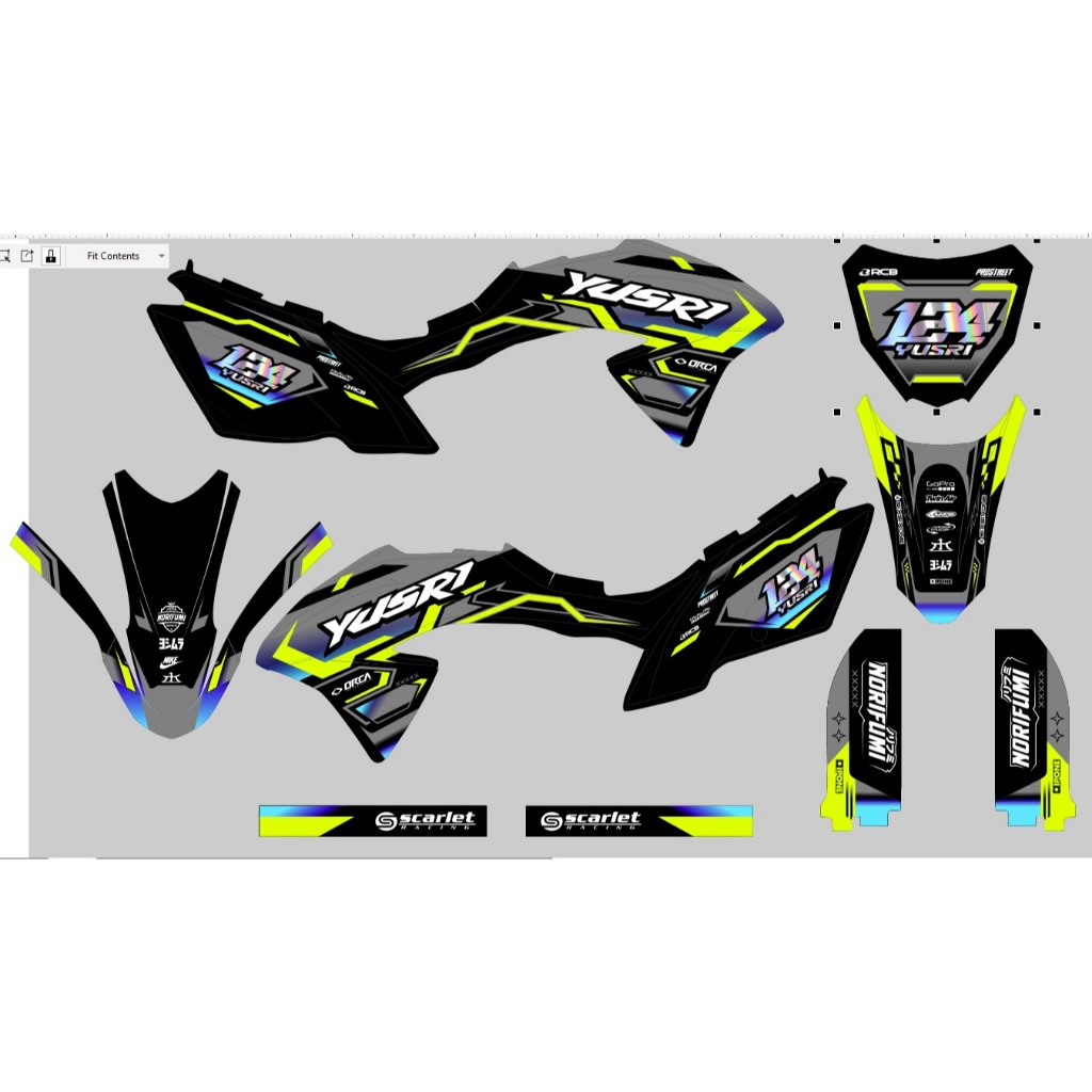 Decal Klx Bf 150 Stiker Klx Bf Striping Klx Bf warna hitam stabilo