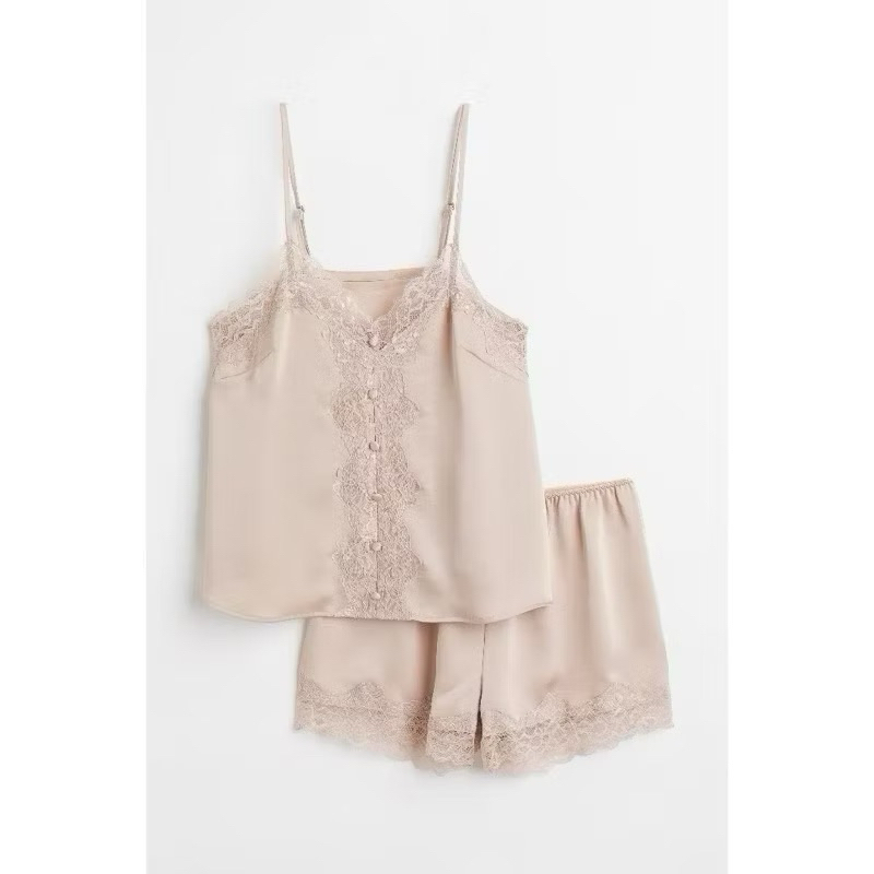 hnm set bJu anak piyama baju tidur wanita satin hnm lace satin