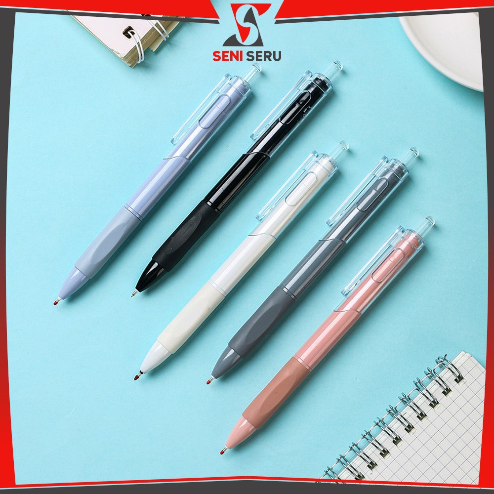 

Pulpen Mekanik ST Cepat Kering 0.5MM / Pena Hitam Cetekan Netral / Retractable Pen Student Seni Seru A100