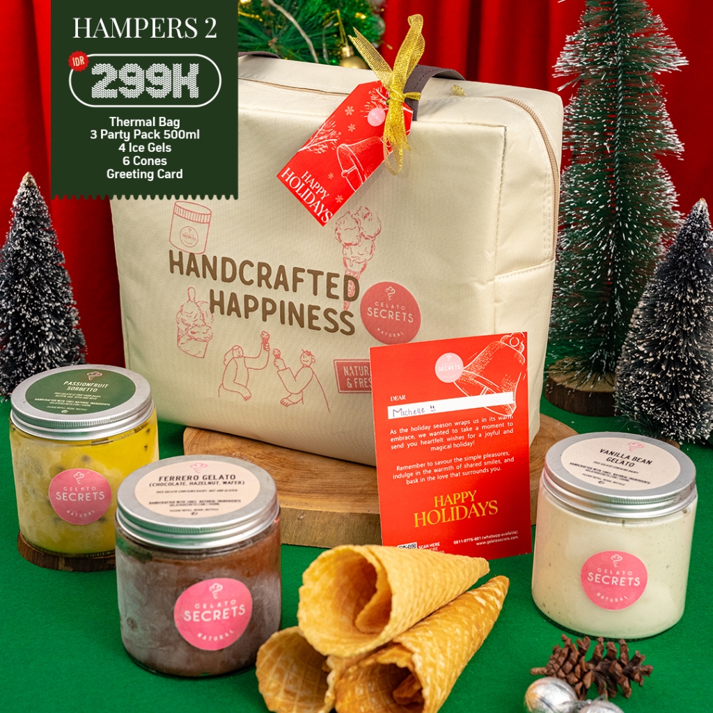

Christmas Hampers 2: 3 Party Packs 500ML + 6 Cones + Thermal Bag + Greeting Card