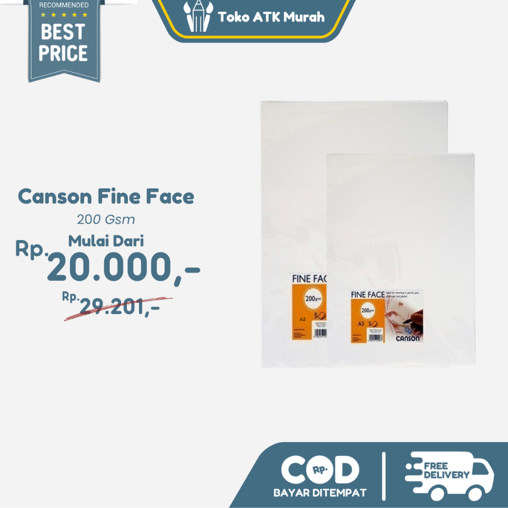 

Canson Fine Face 200 Gsm A2 / A3 Kertas Gambar Pencil Pastel Paper 5 Lembar