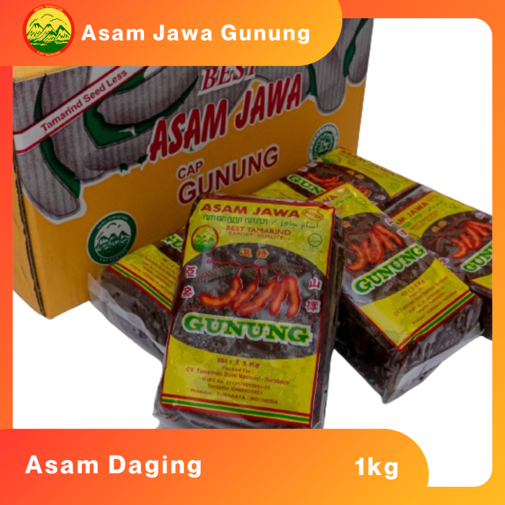 

ASAM JAWA ASAM TANPA BIJI ASAM DAGING CAP GUNUNG 1KG (ASAM KUNING)
