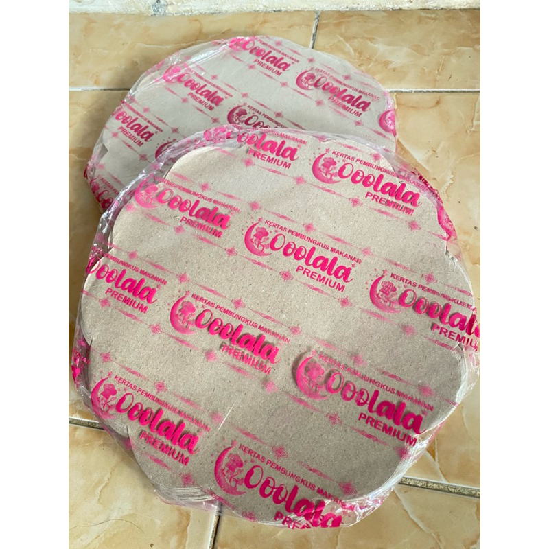 Kertas Nasi Coklat Bentuk Bunga Bulat 25cm/ Alas Piring Rotan/ 150 Lembar