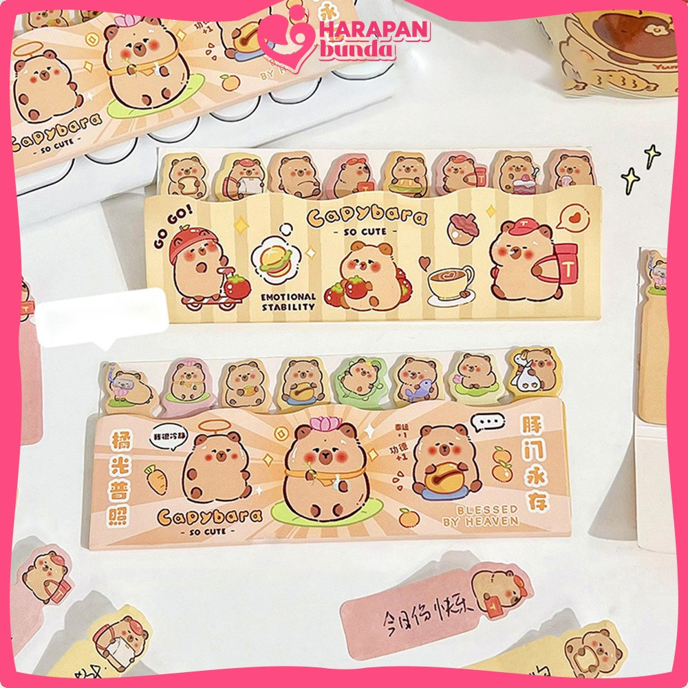 

Penanda Buku Sticky Notes Motif Capybara Lucu 8 Baris / Kertas Memo Pembatas Buku Karakter / Stick Note Stationery Harapan Bunda A95