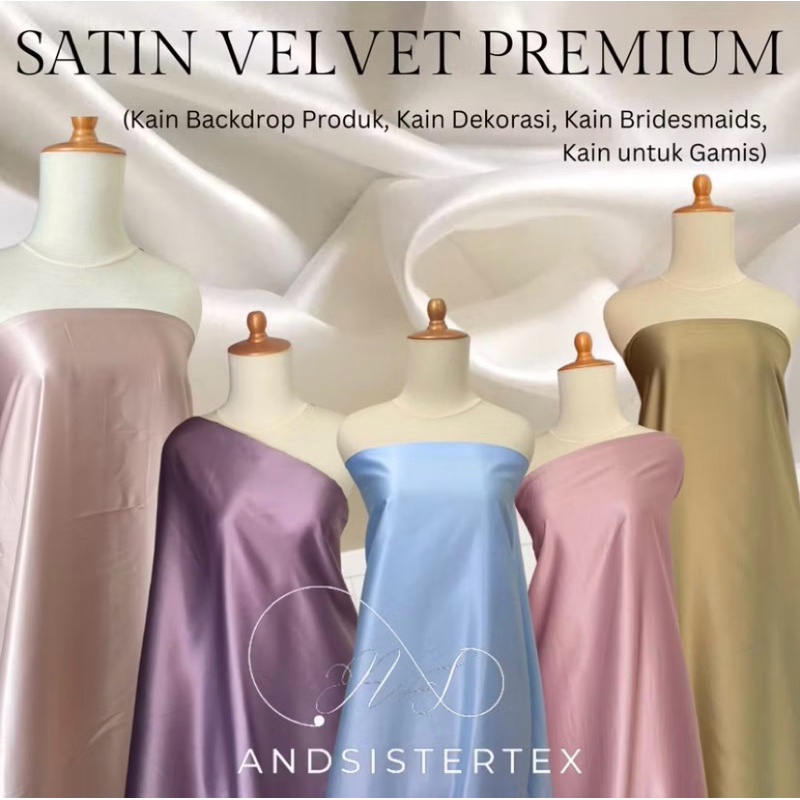 Kain Satin Velvet Premium Background Backdrop Foto Produk Studio OOTD Model Warna Putih Tulang
