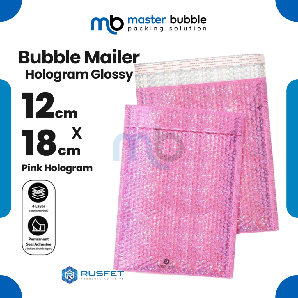

Amplop Envelope Bubble Mailer Pink Hologram 12 x 18 cm Security Bag Mailer Rusfet Harga Ecer Satuan