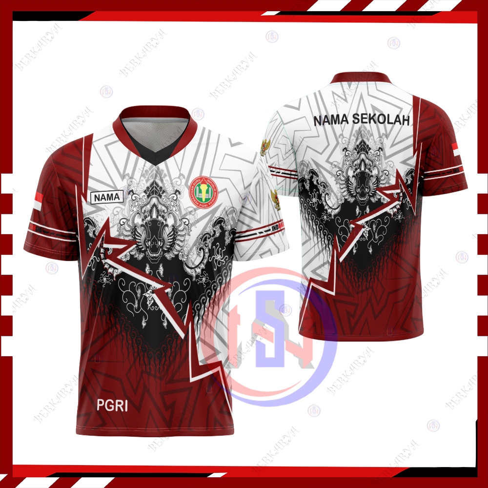 Jersey PGRI Pria / Kaos Baju PGRI Fullprint / Baju Kaos Seragam Guru Batik PGRI Pria