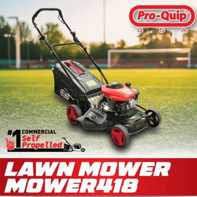 Mesin Potong Rumput Dorong Keranjang 4Tak PROQUIP Mower 418 Land Mower Pemotong Rumput Lapangan