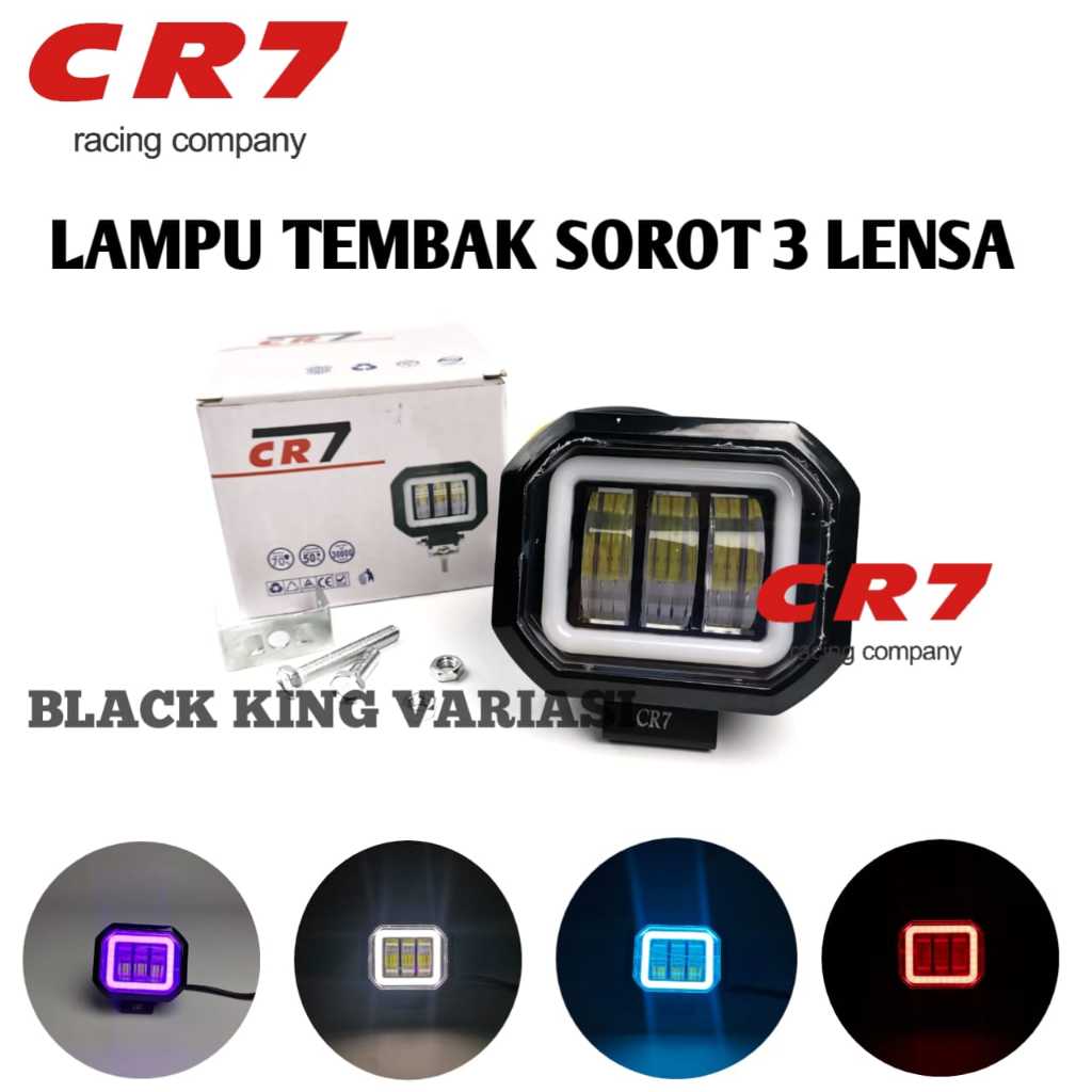 Lampu Tembak Sorot 3 Lensa LED Lampu Tembak 3 Lensa  LED K30 Kotak Lampu Tembak Mini Sorot 3 Mata