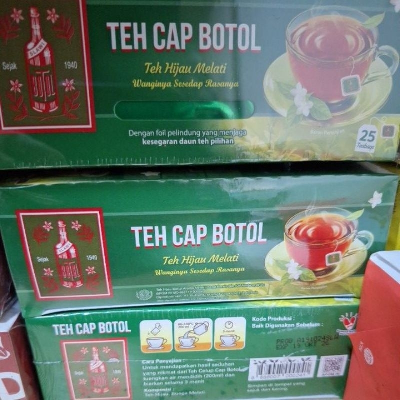 

teh cap botol celup isi 25 kantong