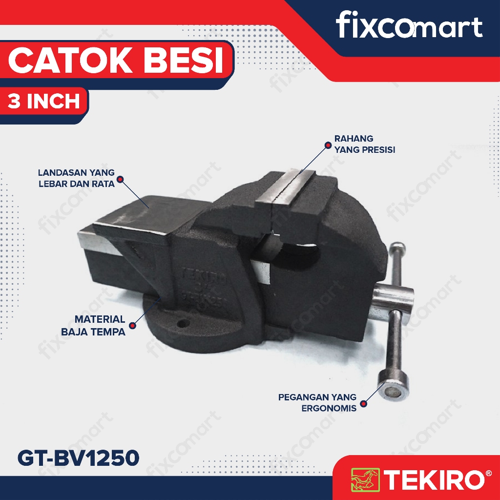 Tekiro Bench Vice 3 Inch - Tekiro Catok Besi - Tekiro Ragum Besi