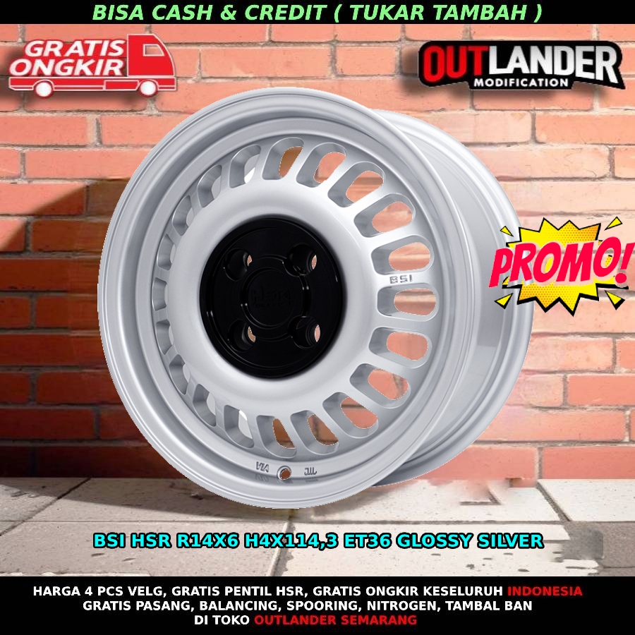 Velg hsr bsi r14 pcd 4x114,3 kijang kapsul maestro confero avanza pick up xenia pelek hsr ring 14