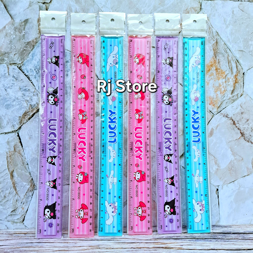 

[ISI 3-6 PCS]Penggaris SANRIO 30 cm Cute Lucu Cinnamoroll Kuromi Best Seller