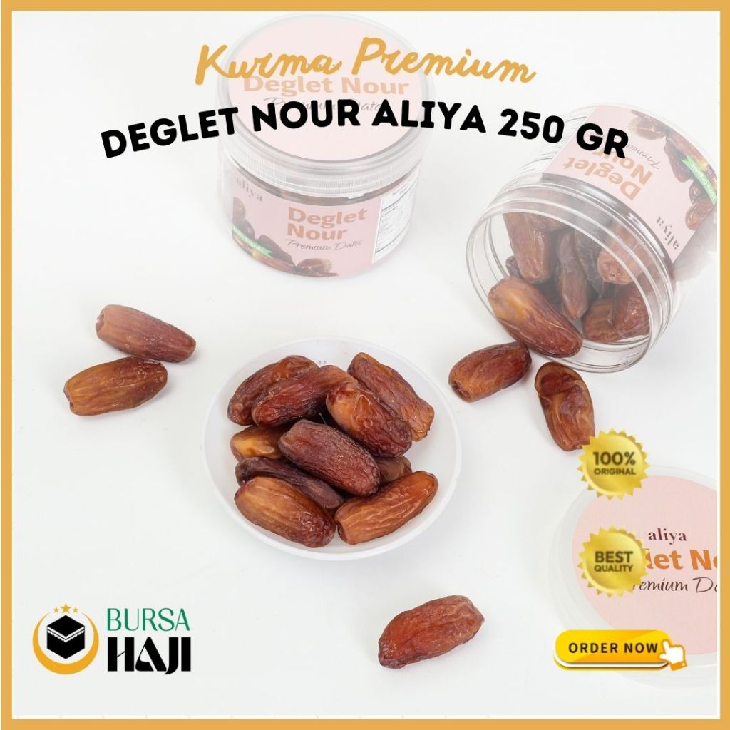 

KURMA DEGLET NOUR 250GR PREMIUM ALIYA/KURMA TUNIS TANGKAI/KURMA TUNISIA