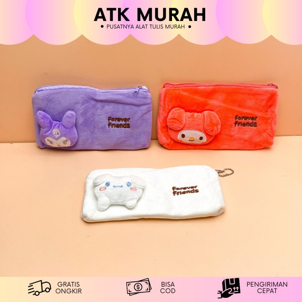 

TEMPAT PENSIL KAIN SANRIO BONEKA FOREVER FRIENDS KP-1516 PENCIL CASE ALAT TULIS KANTOR TERMURAH COD