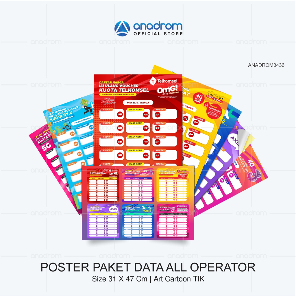 

Poster Paket Data All Operator | Poster Hiasan Konter Ponsel | Anadrom 3436