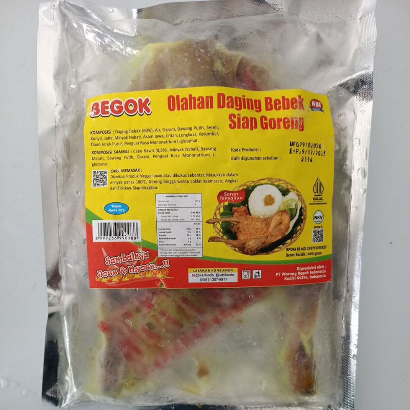 

Begok Olahan Daging Bebek Siap Goreng