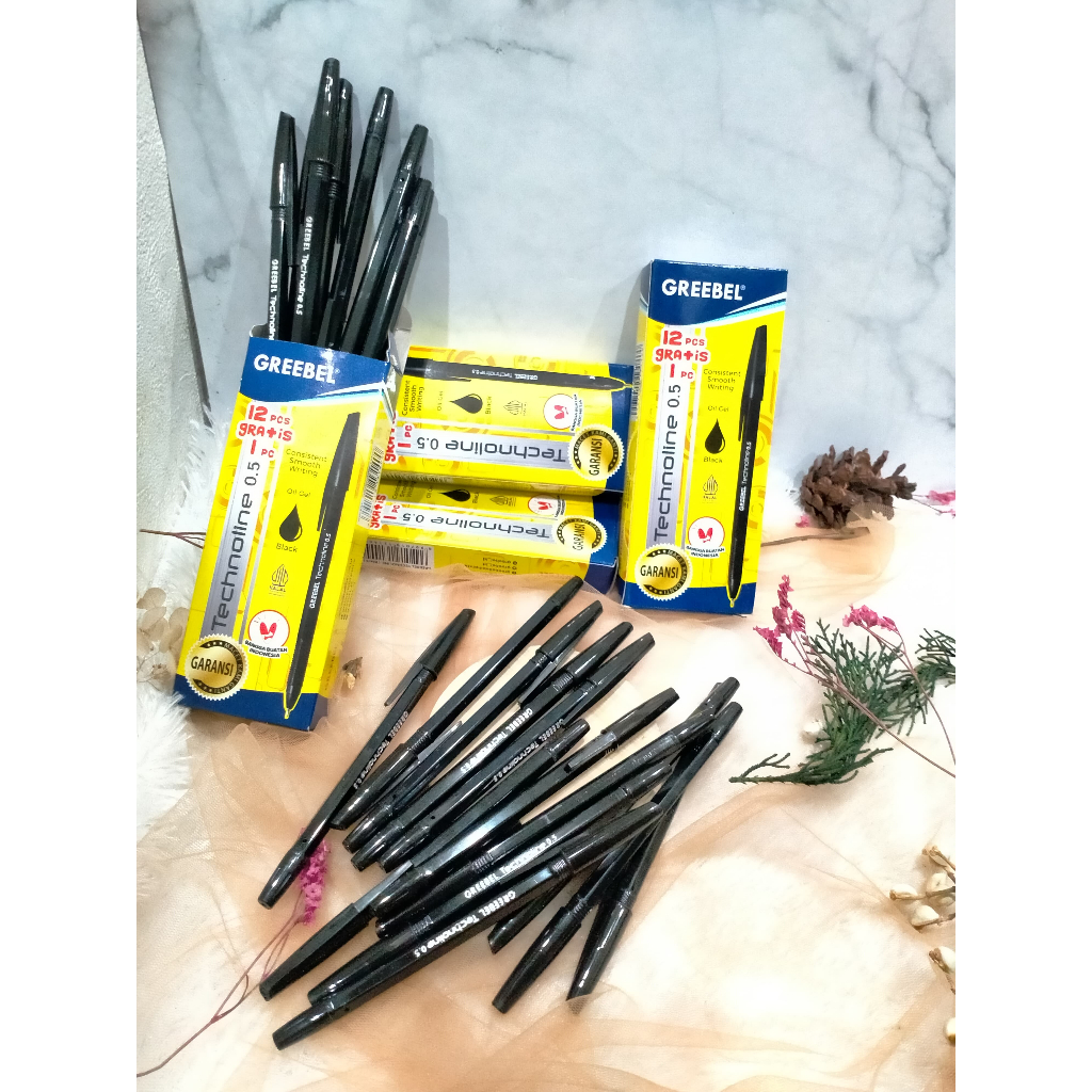 

(12 GRATIS 1) PULPEN GREEBEL Pulpen / Pen Greebel Technoline 0.5