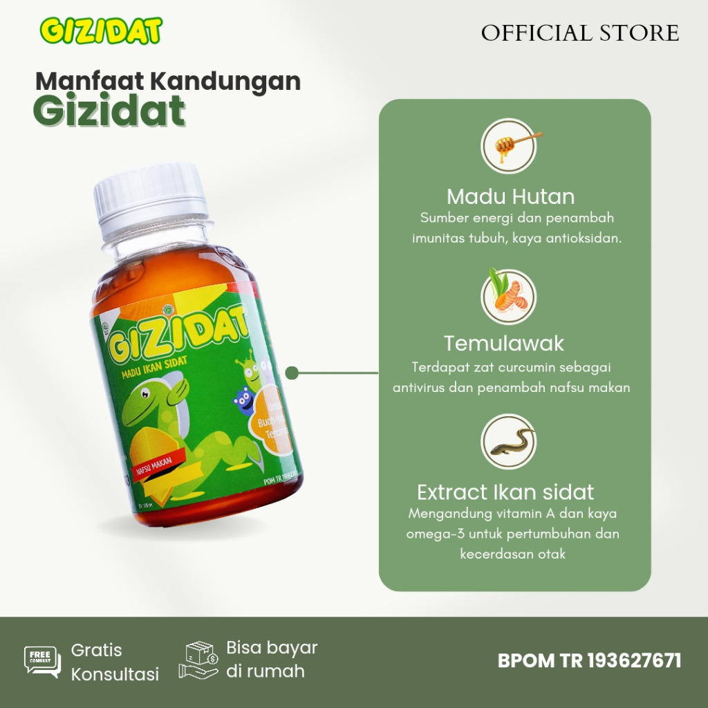 

Gizidat Madu Ikan Sidat Penambah Nafsu Makan Anak