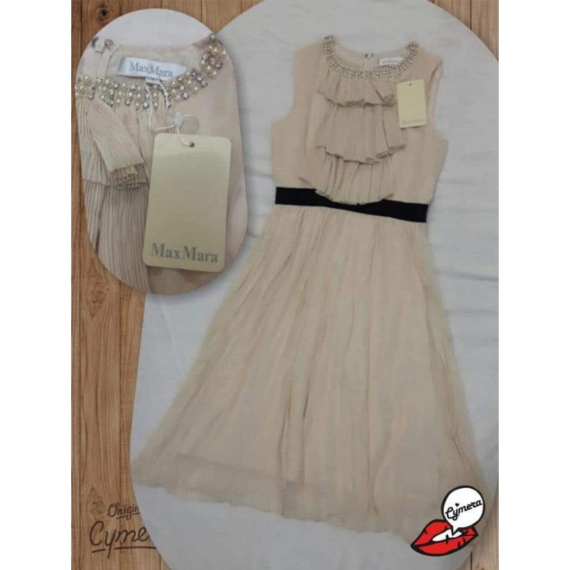 Dress European Style warna krem/pesta/formal