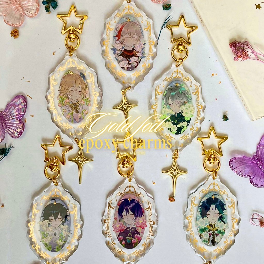 Genshin Impact Gold foil epoxy charm