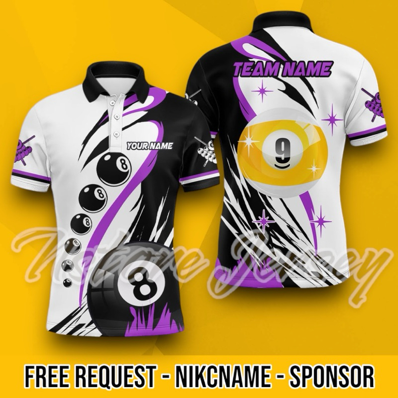 Jersey Billiard Nineball Ballpoll Free custom Nickname & Logo Team