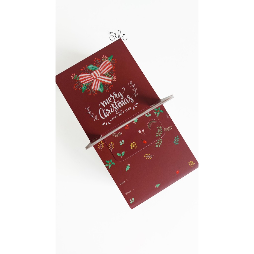 

(PAPERHANDLER 13 x 7 x 6.5cm NATAL ) selongsong tentengan box label untuk kotak bogul natal merry christmas (isi 10)