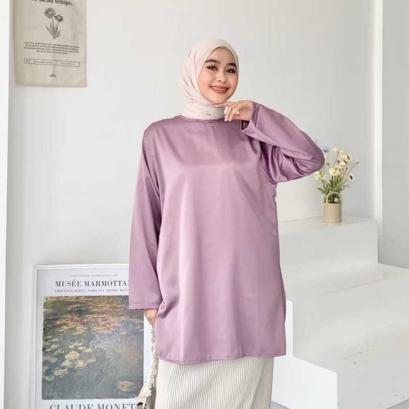 Blouse Tunik Inner Satin Atasan Kondangan