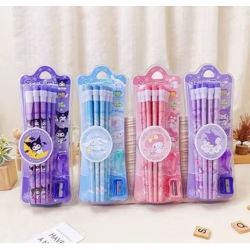 

PENSIL SET ISI 12 PCS FREE RAUTAN MOTIF SANRIO