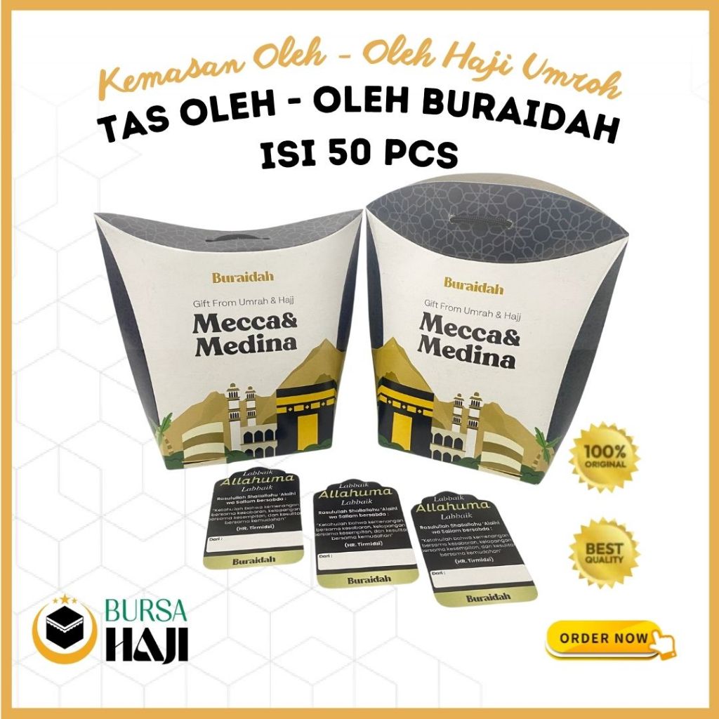 

Tas Dus Tali Oleh-Oleh Haji Umroh isi 50 pcs Box Tali Oleh-Oleh Haji Praktis Free Kartu Ucapan