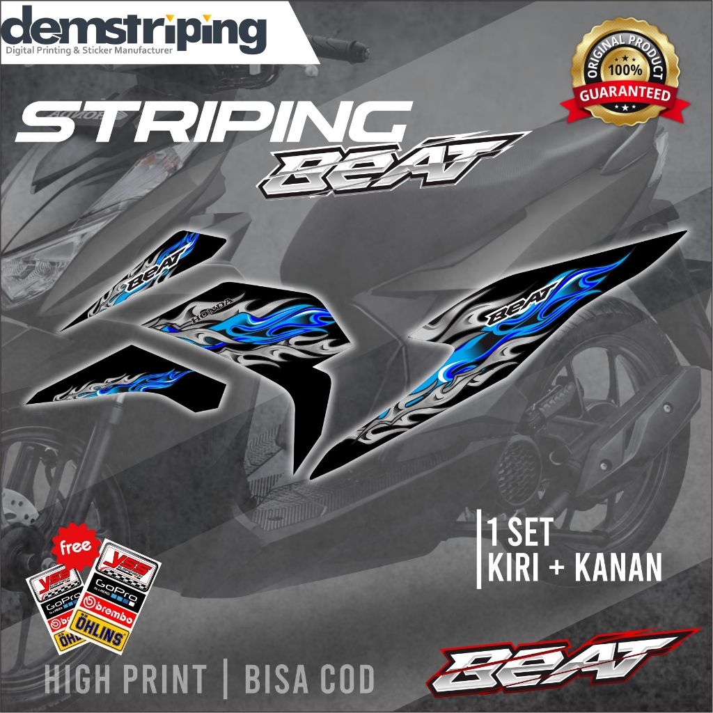 Stiker beat variasi api api stiker beat deluxe keren dan berkualitas