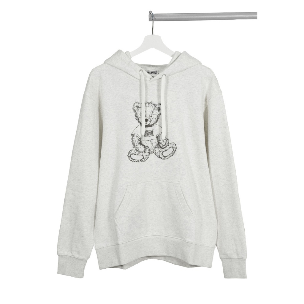 MARITHE Doodle Bear Hoodie Oatmeal