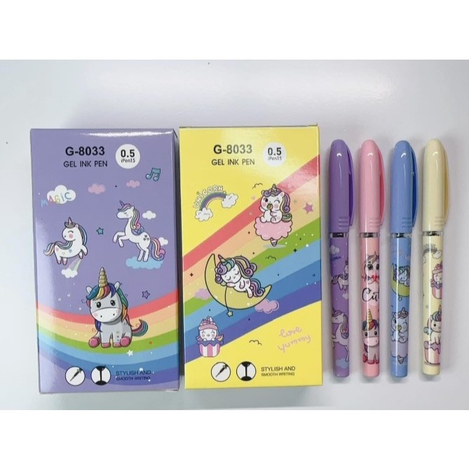 PEN GEL FANCY KARAKTER/PULPEN UNICORN/PULPEN MOTIF UNICORN