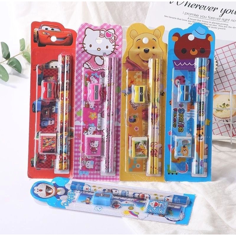 

Stationary set 5in1 karakter / alat tulis set / pensil set / alat tulis karakter