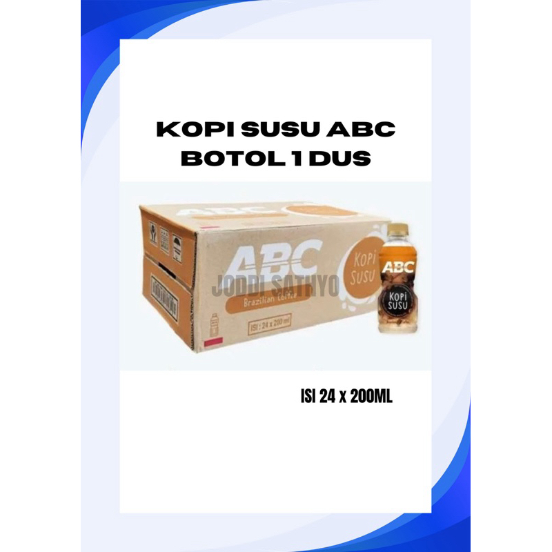 

ABC Kopi Susu Botol 1 Dus Isi 24 x 200ML