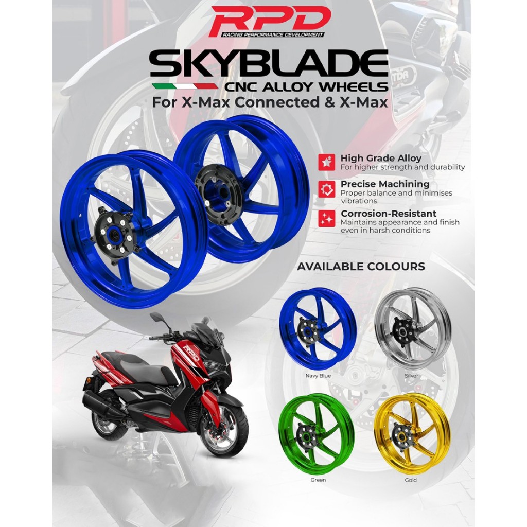 VELG RPD CNC Casting Wheel Set Skyblade YAMAHA XMAX 250 OLD NEW