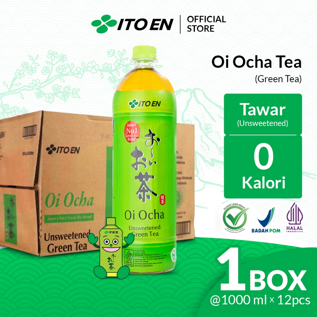 

ITO EN Oi Ocha 1000ml Green Tea No Sugar isi 12 Pcs - 1 Box / 1 Ctn / 1 Carton / 1 Karton / 1 Dus