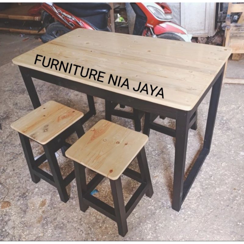 meja makan meja cafe set kursi