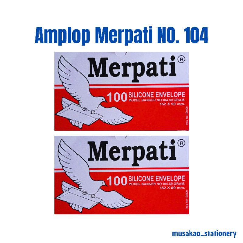 

Amplop Merpati Merah / Amplop Merpati No.104 80 Gram 152 × 90