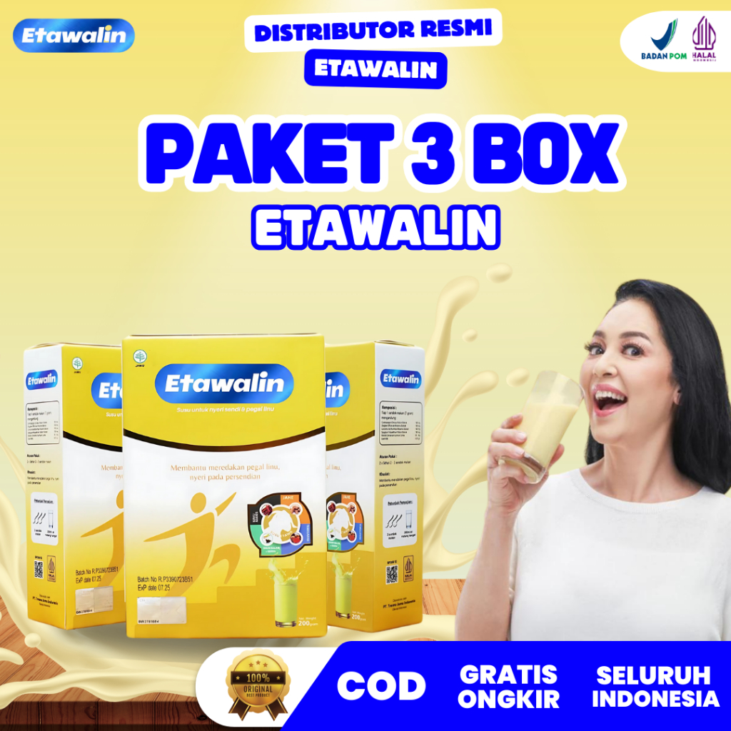 

PAKET 3 BOX ETAWALIN - Susu Etawa Solusi Ampuh Atasi Masalah Asam Urat dan Nyeri Sendi