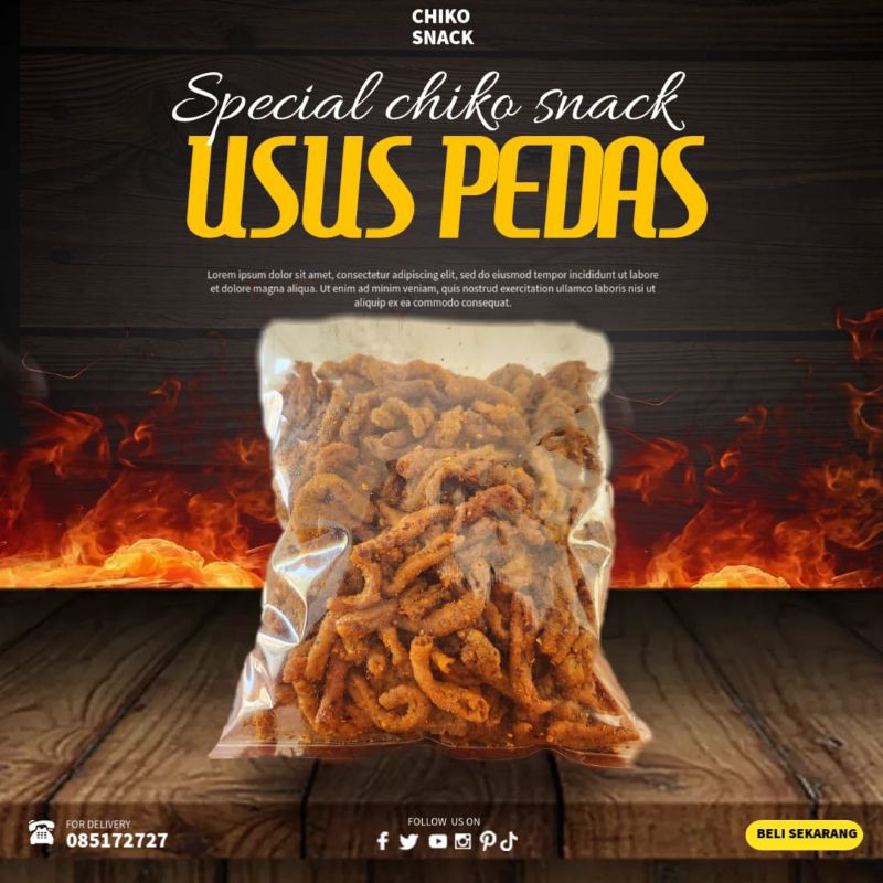 

kripik usus 1 kg pedas bumbu melimpah kripik kiloan